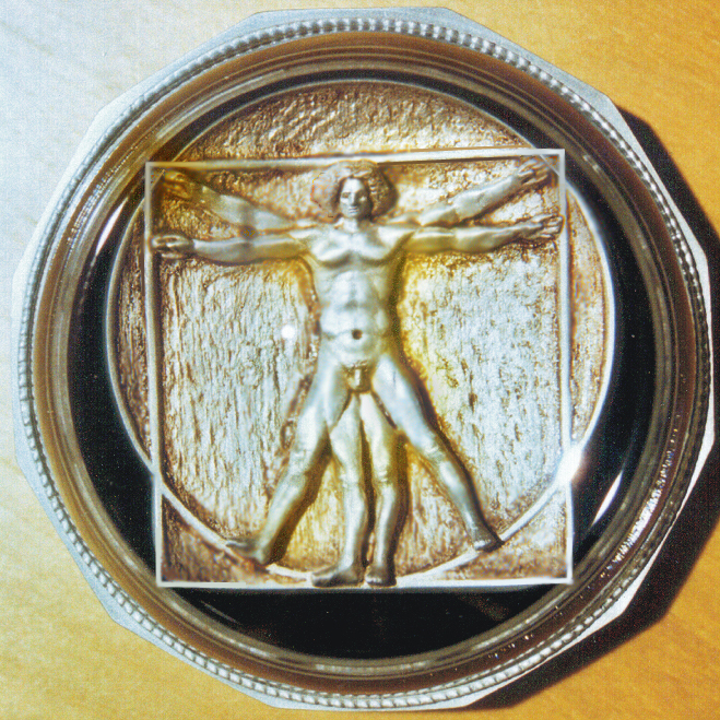 Pewter Leonardo's Vetruvian Paperweight